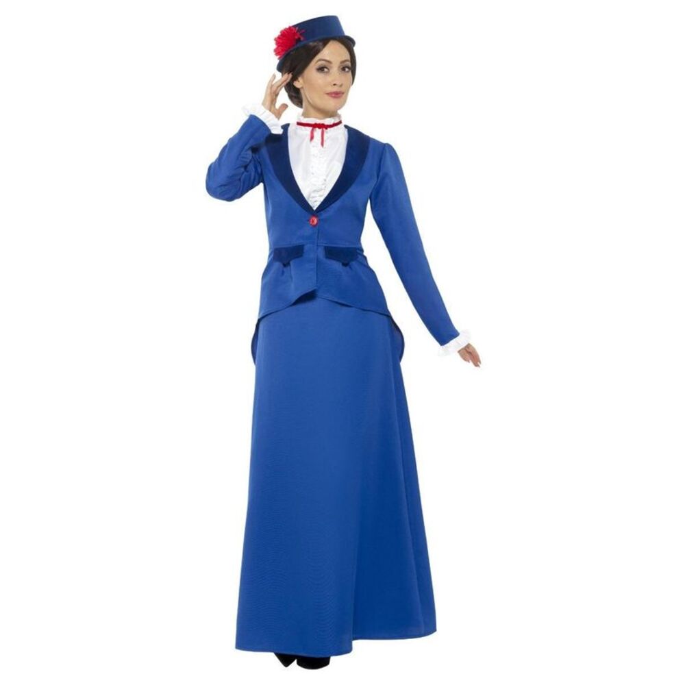 Smiffys Womens/Ladies Victorian Nanny Plus Costume Set / Blue/White